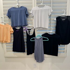 lululemon athletica Crop Tops - Blue, White, Black, Orange, Gray